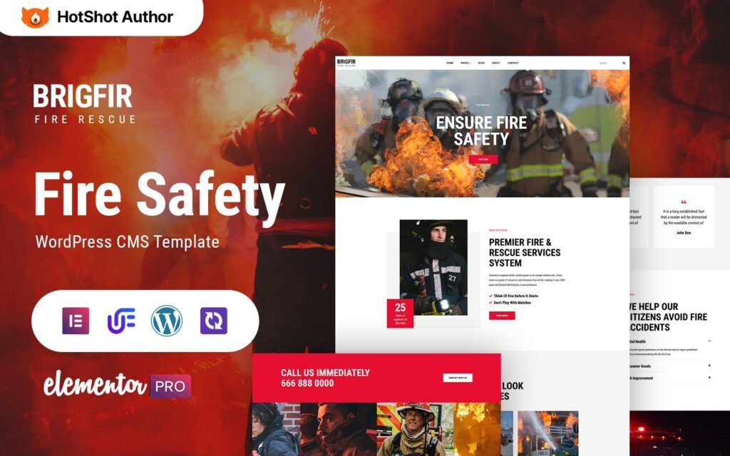 Brigfir – 消防部门和安全WordPress Elementor主题