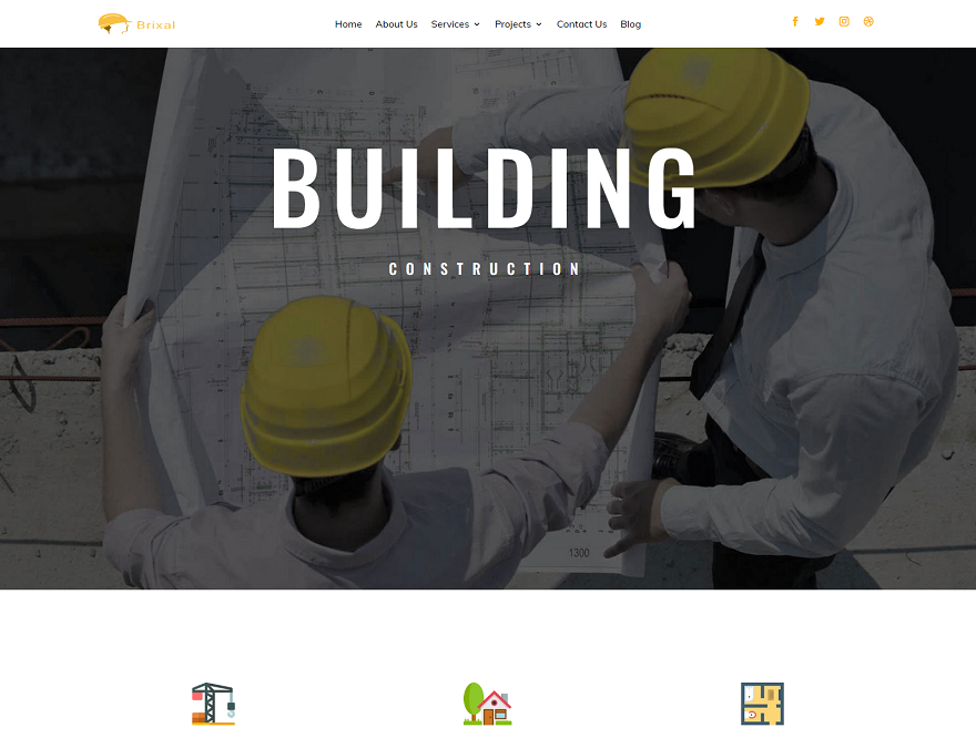 Brixel Building Construction是一个基于WordPress的建筑施工主题。