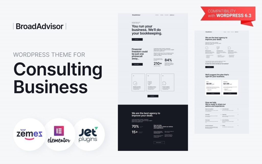 BroadAdvisor – WordPress 主题，专为咨询业务而设计。