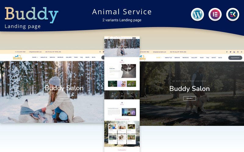 Buddy – 动物服务 Elementor 着陆页面 WordPress 主题