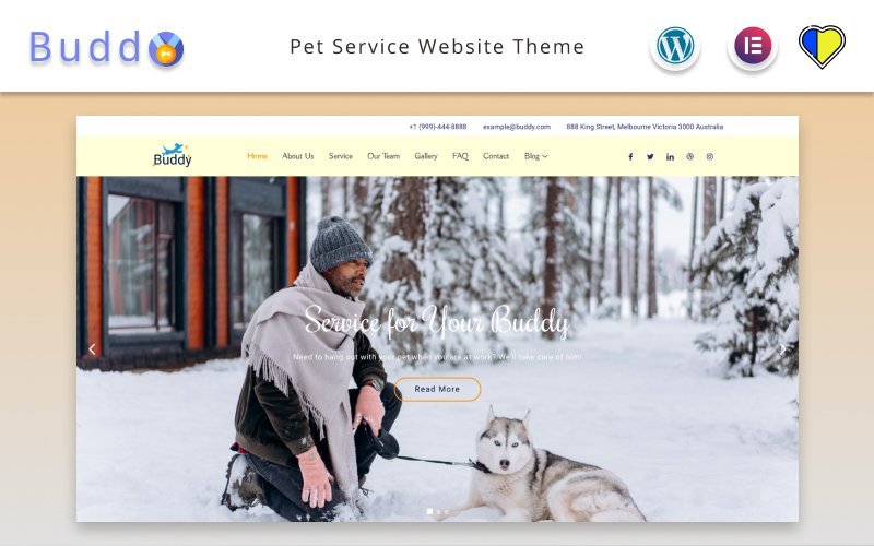 Buddy – 宠物服务网站 Elementor WordPress 主题