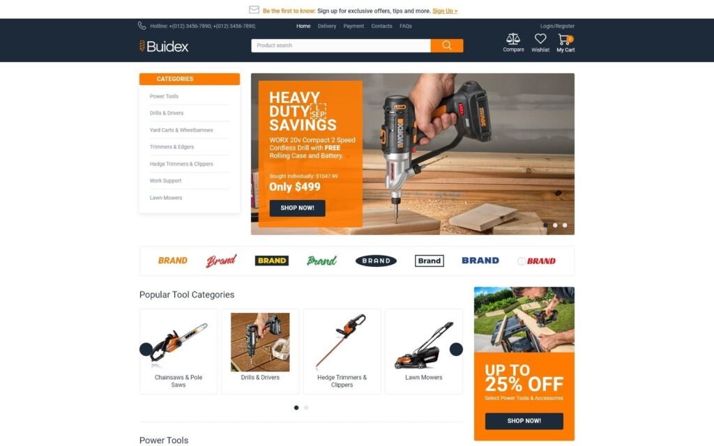 Buidex – 工具电子商务经典Elementor WooCommerce主题