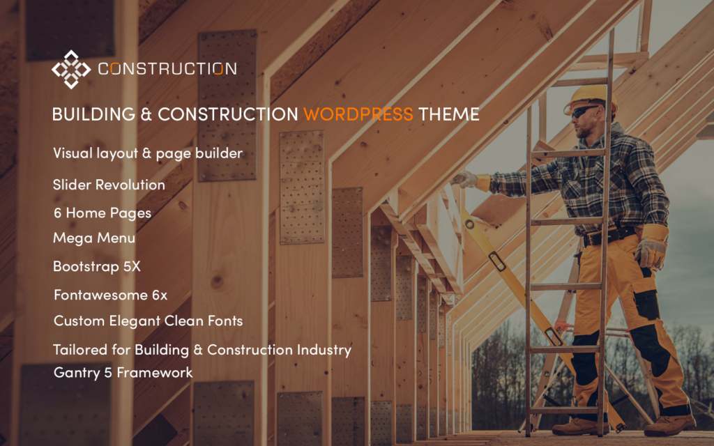 Builder是一个建筑和施工架构WordPress主题。