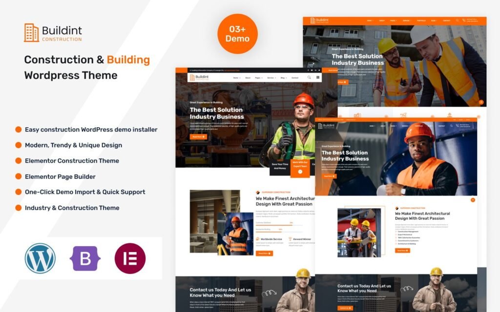 Buildint-Construction & Building 是一个 WordPress 主题，专门用于建筑和施工行业。