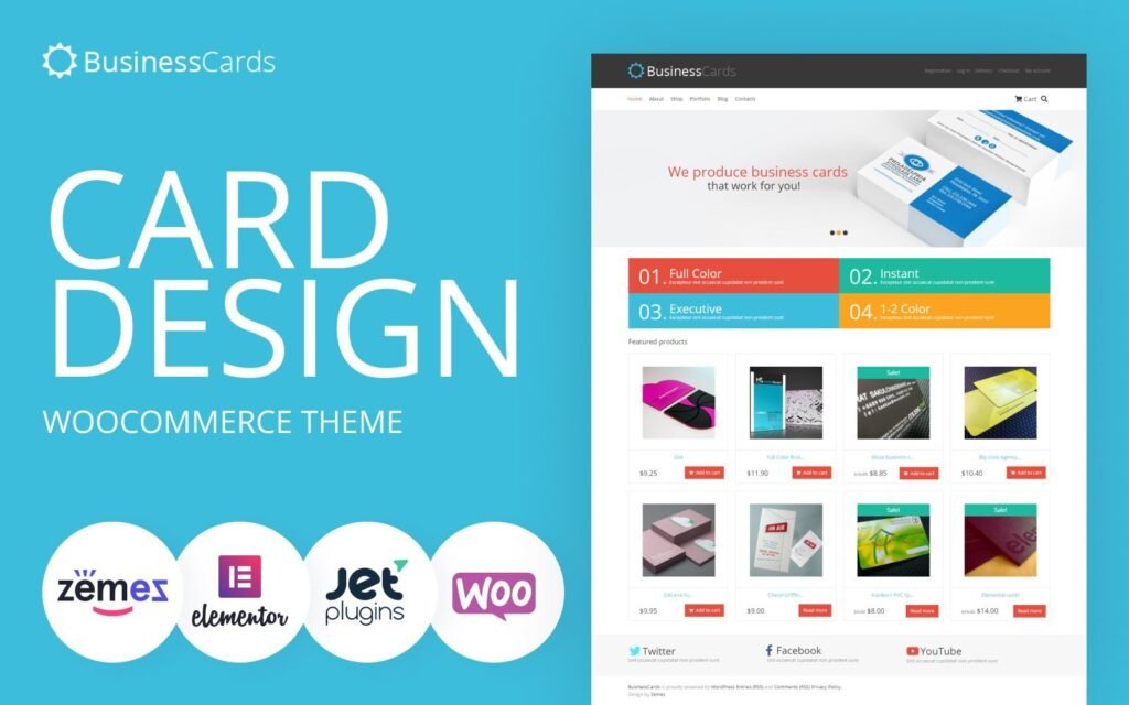 Business Cards – Card Design Store是一款专为WooCommerce设计的主题，它专为名片设计商店而设。