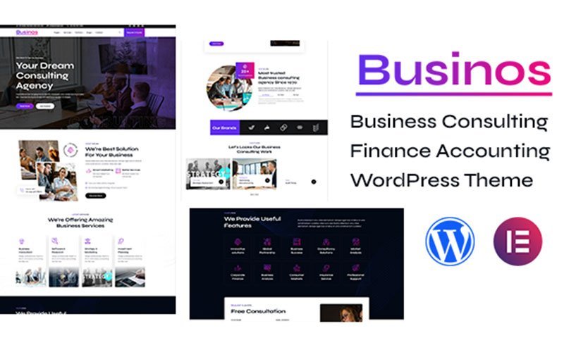 Businos是一款专为商业咨询、财务和会计领域设计的WordPress主题。