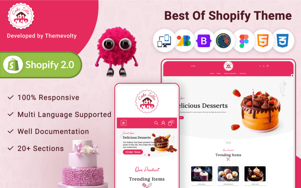 Cake Zilla – 超级蛋糕Shopify 2.0 清洁响应式主题
