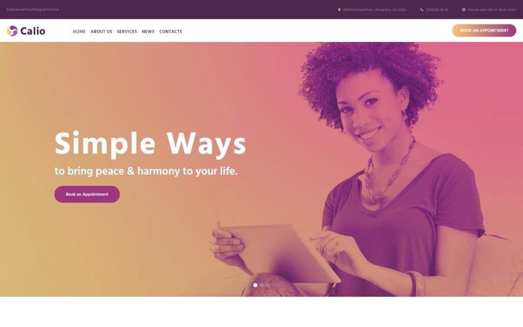 Calio – 心理学多用途现代WordPress Elementor主题