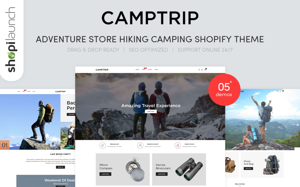 Camptrip – 冒险商店徒步和露营Shopify主题