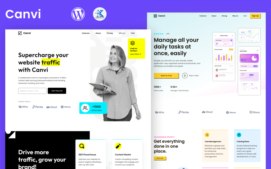 Canvi – WordPress主题，适合机构、SaaS和移动应用