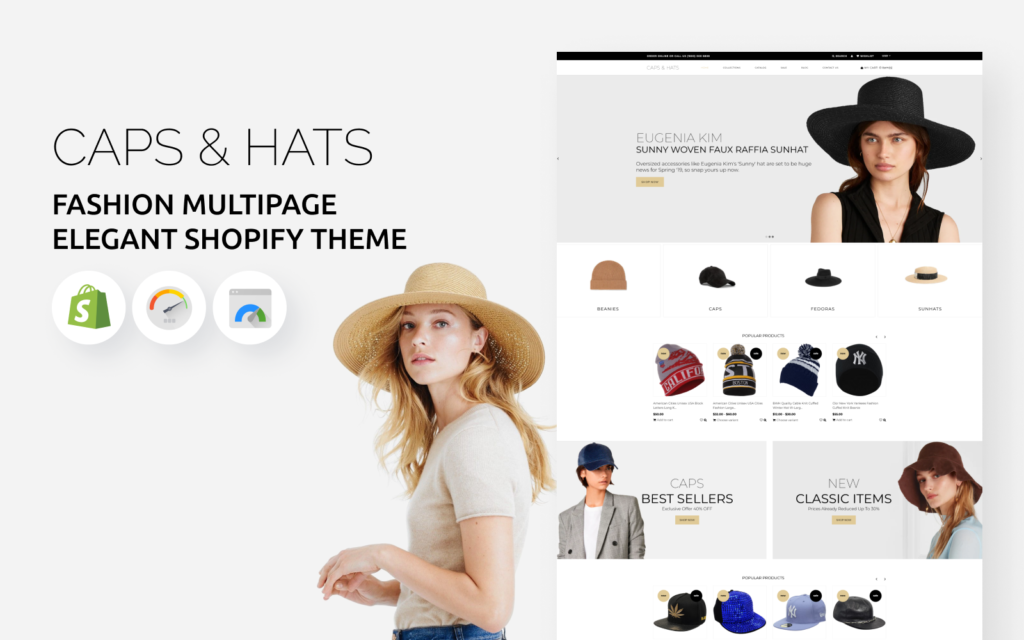 Caps and Hats – 时尚多页面优雅Shopify主题