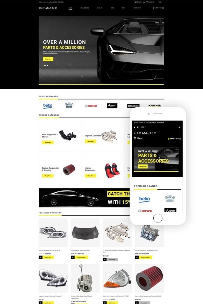 Car Master – 汽车零部件多页面创意Shopify主题