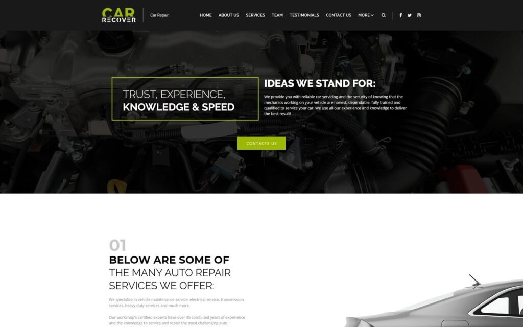 Car Recover – 汽车维修响应式WordPress主题