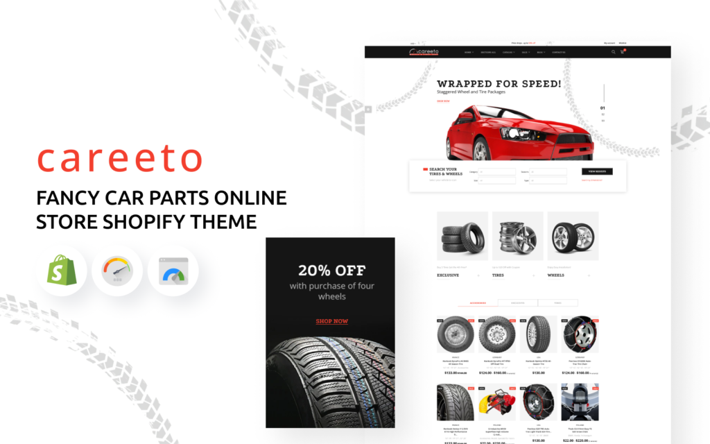 Careeto – 花哨汽车配件在线商店 Shopify 主题