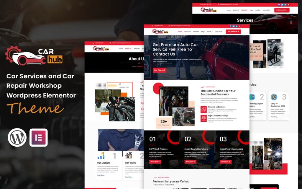 CarHub – 汽车修理和汽车服务WordPress模板