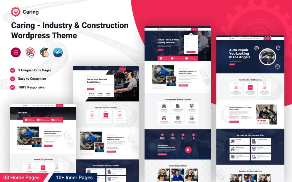 Caring – 汽车维修和汽车服务 Elementor WordPress 主题