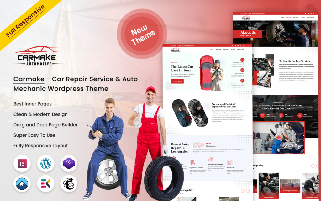 Carmake – 汽车维修服务和汽车机修厂的WordPress主题