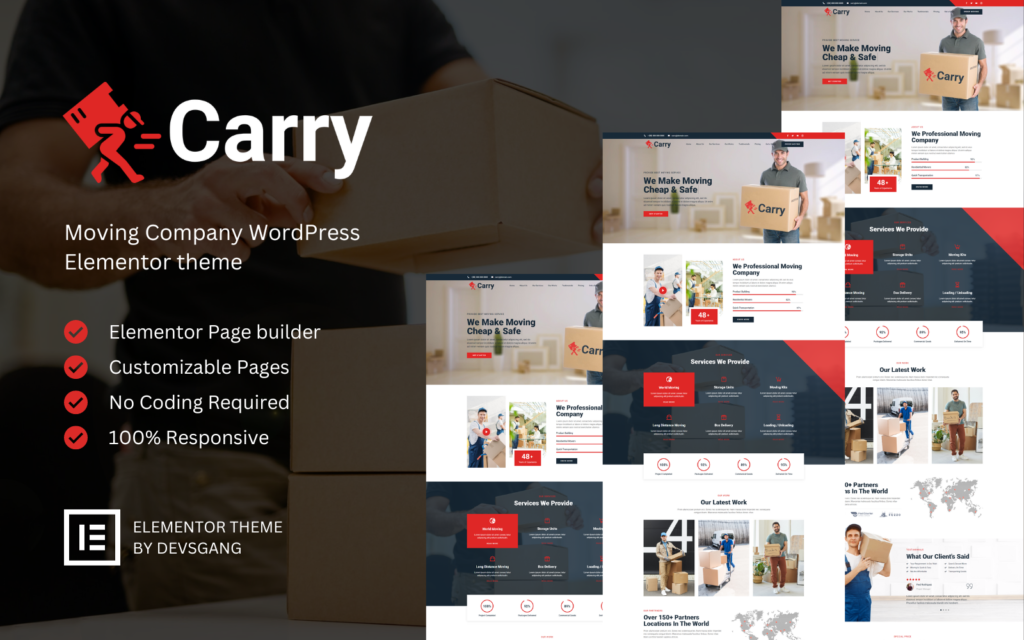 Carry-搬家公司WordPress Elementor主题