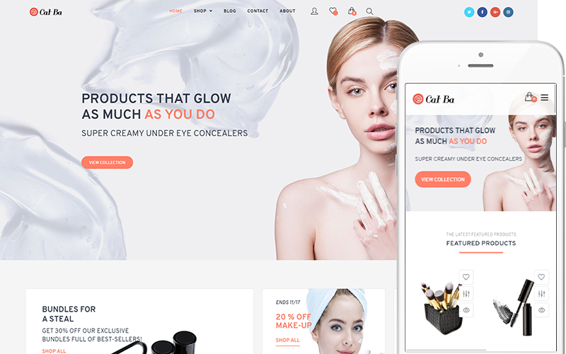 Cat Ba – 美妆店和天然化妆品主题 WooCommerce 主题