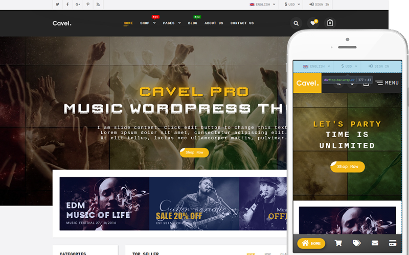 Cavel – 书籍、CD和DVD商店WooCommerce主题