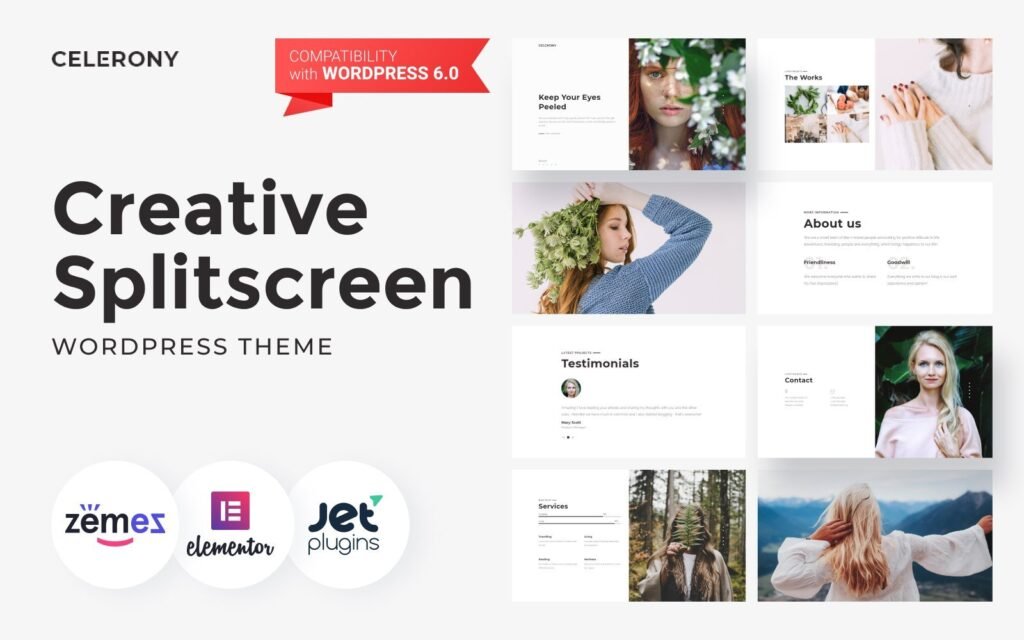 Celerony – 创意分屏 WordPress Elementor 主题