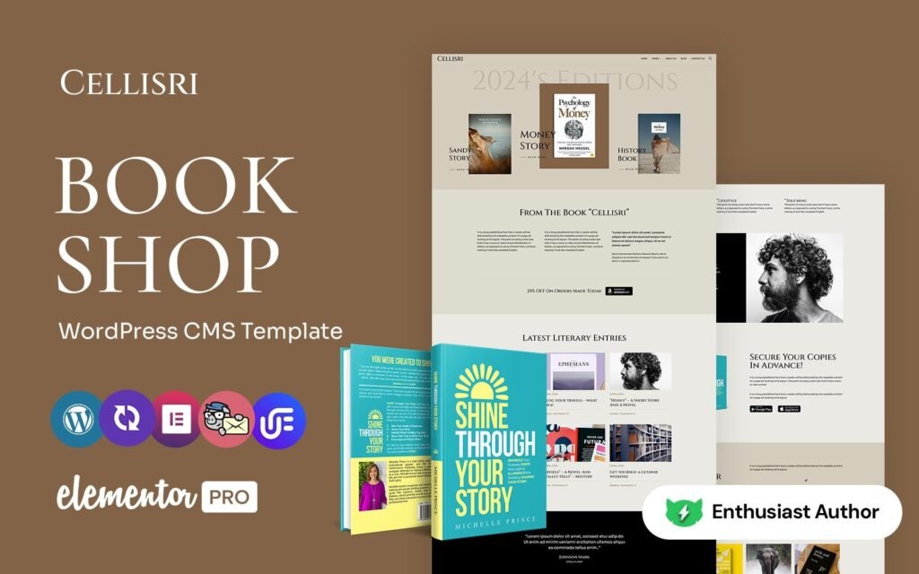 Cellieri – 书籍作者多功能WordPress Elementor主题