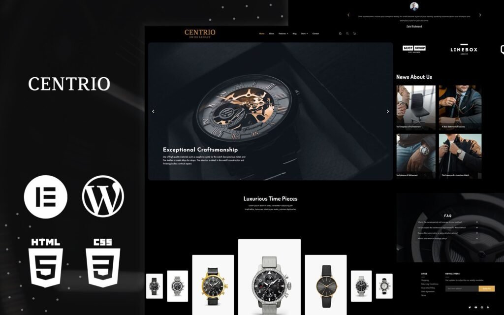 Centrio – 豪华手表 WordPress 和 Elementor 主题