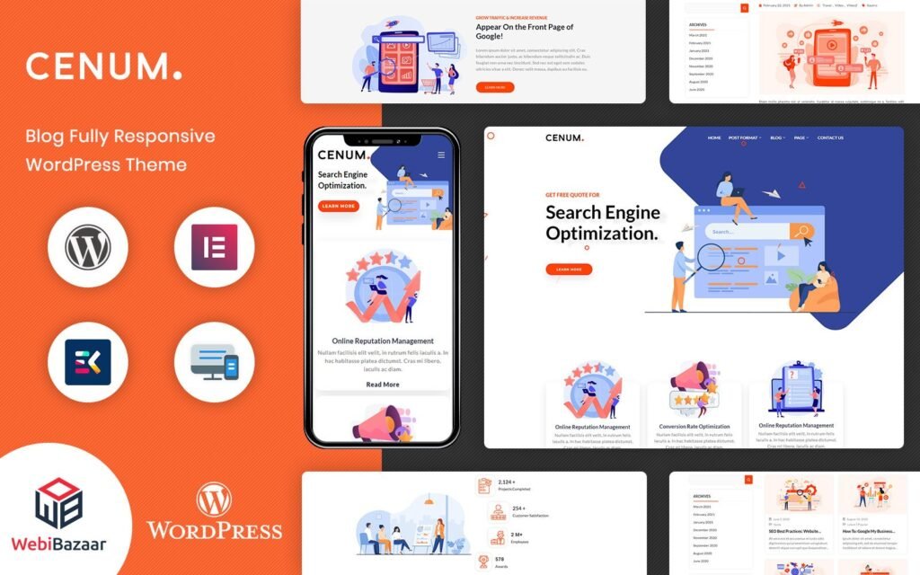 Cenum-SEO和数字营销Elementor WordPress主题