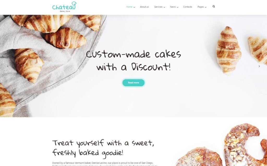 Chateau – 糕点店和收据 WordPress 主题