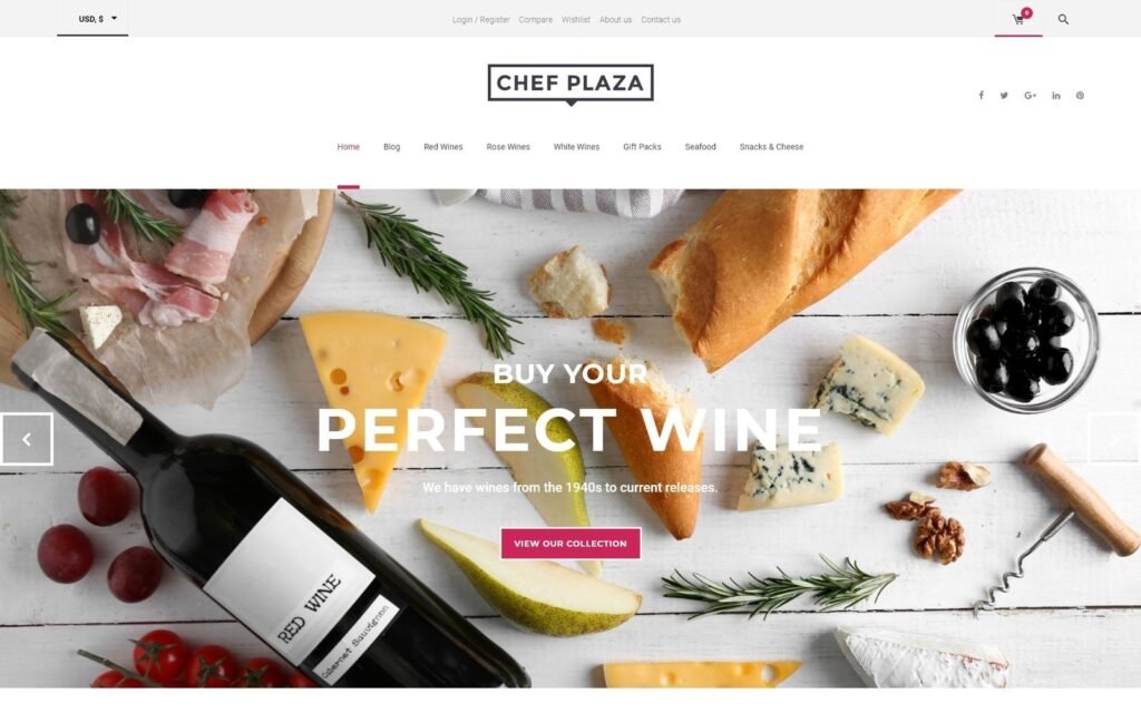 Chef Plaza 食品和葡萄酒商店 WooCommerce 主题
