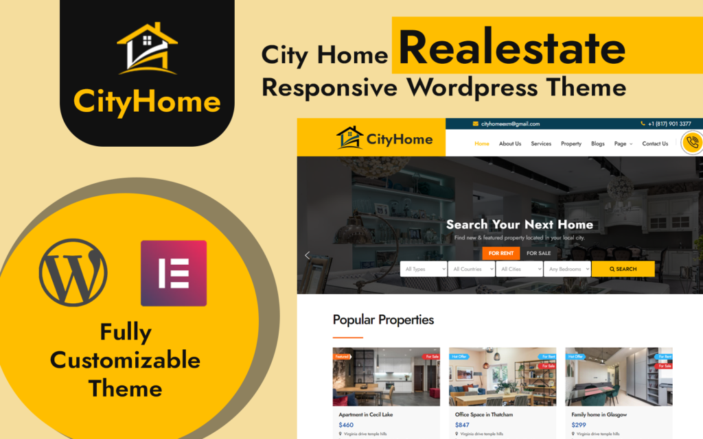 CityHome房地产WordPress主题