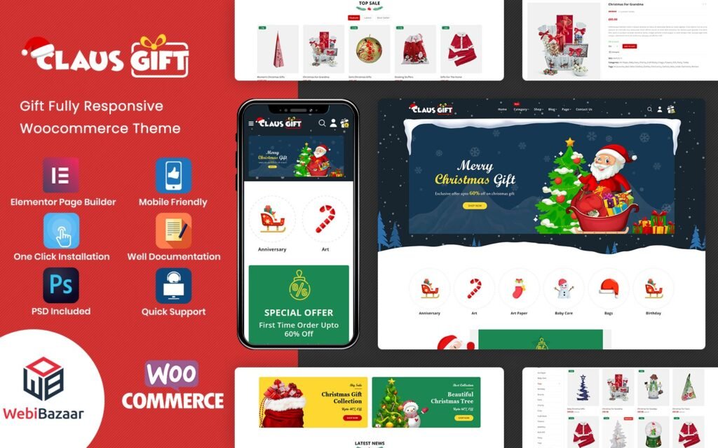 Clausgift – 圣诞礼物响应式 WooCommerce 主题