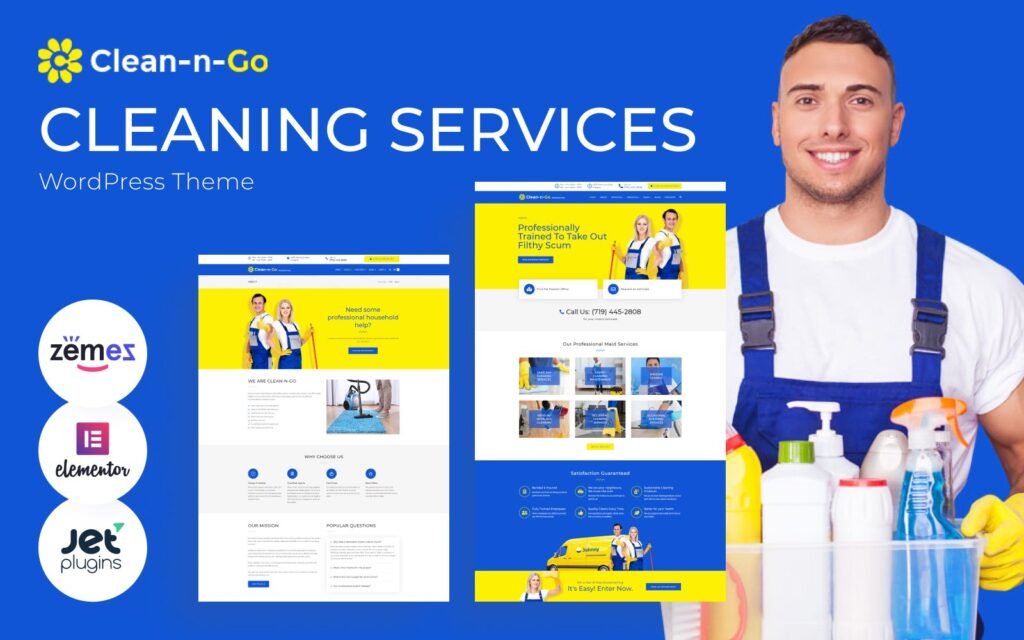 Clean-n-Go – 专为清洁服务设计的WordPress主题