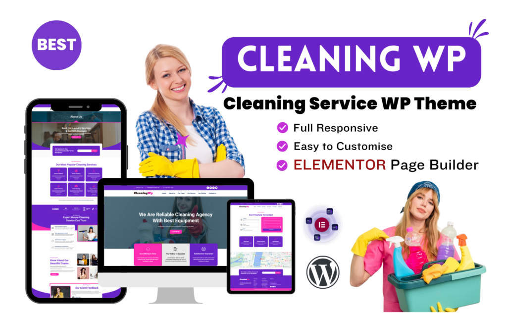 CleaningWP是一款专为清洁和清洁服务设计的WordPress主题。