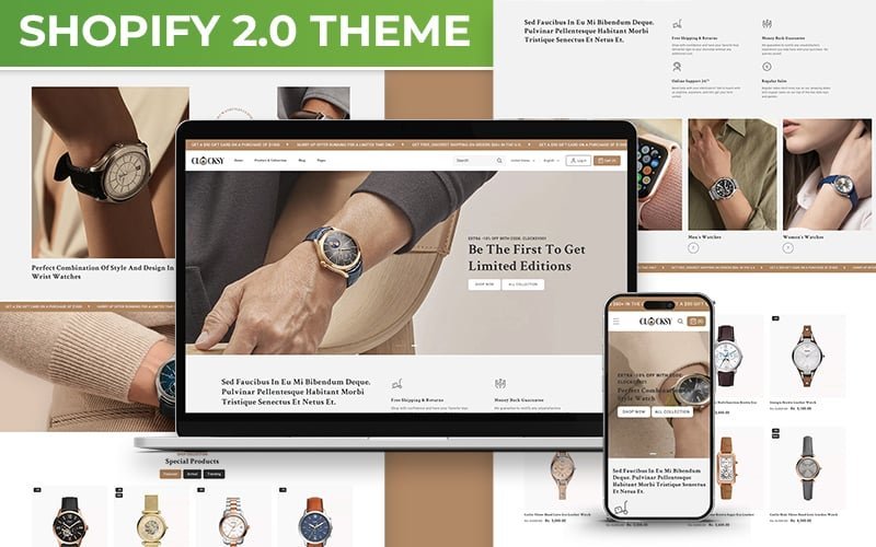 Clocksy – 手表商店Shopify 2.0响应式主题