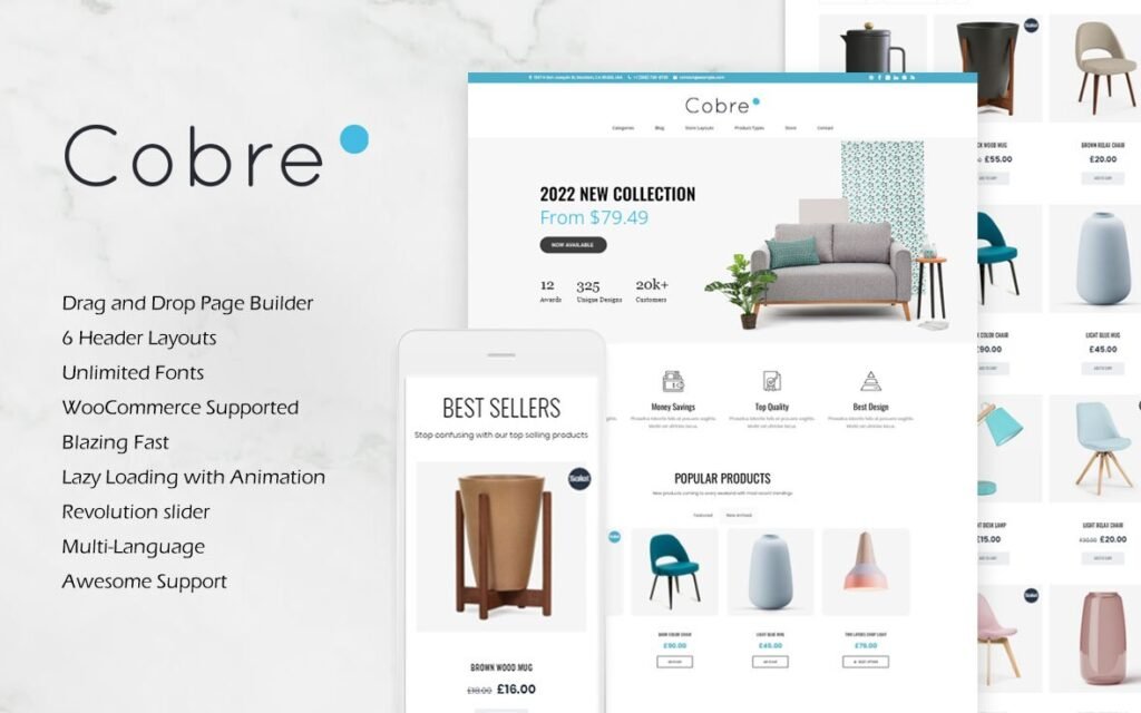 Cobre – 家居装饰和家具 WooCommerce 主题