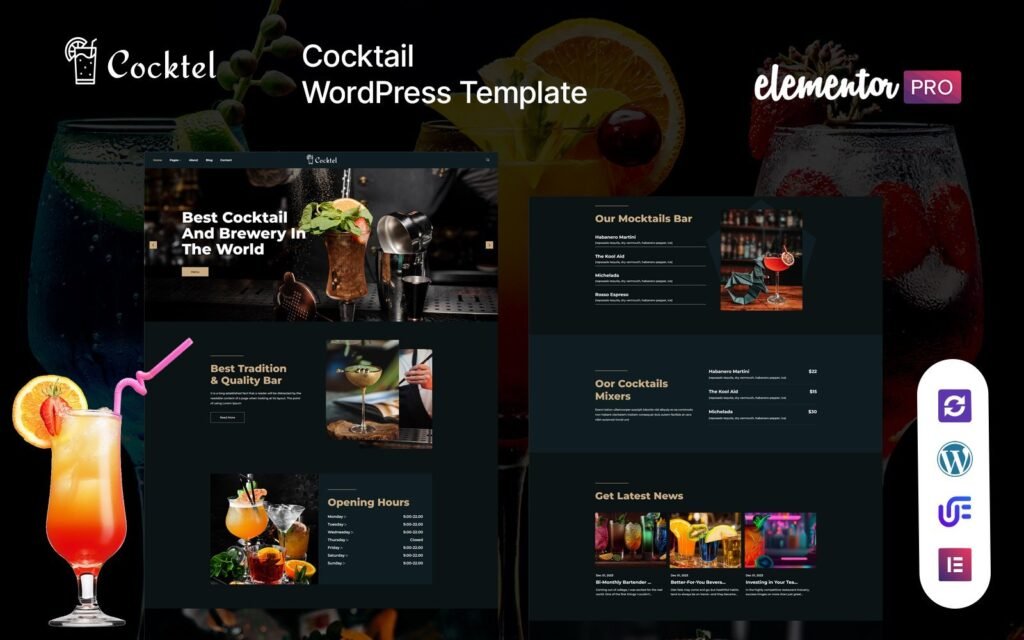 Cocktel – 鸡尾酒吧和餐厅的WordPress主题