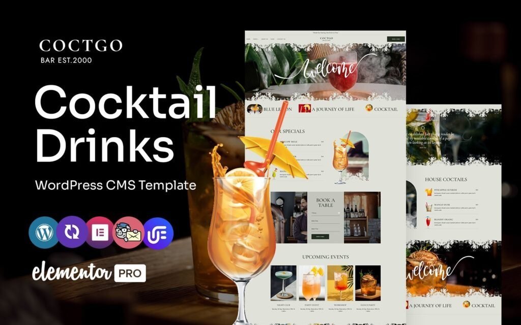 Coctgo – 鸡尾酒吧多功能WordPress Elementor主题
