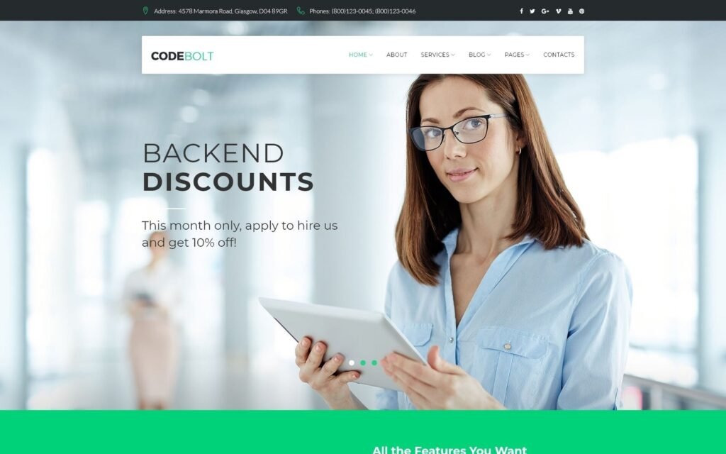 CodeBolt – 软件公司 WordPress 主题