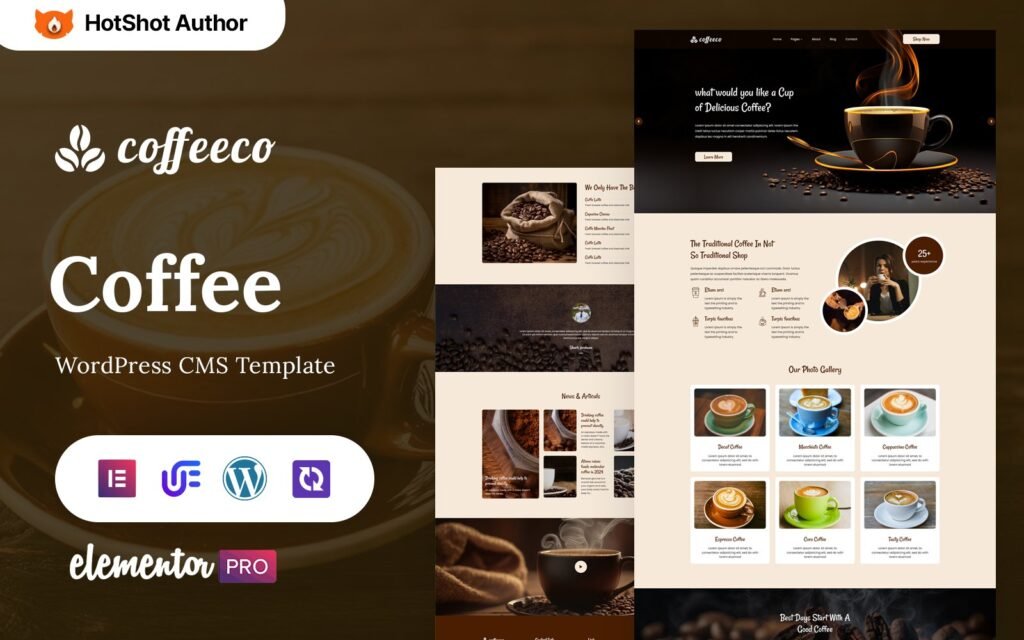 Cofeeco – 咖啡馆和咖啡WordPress Elementor主题