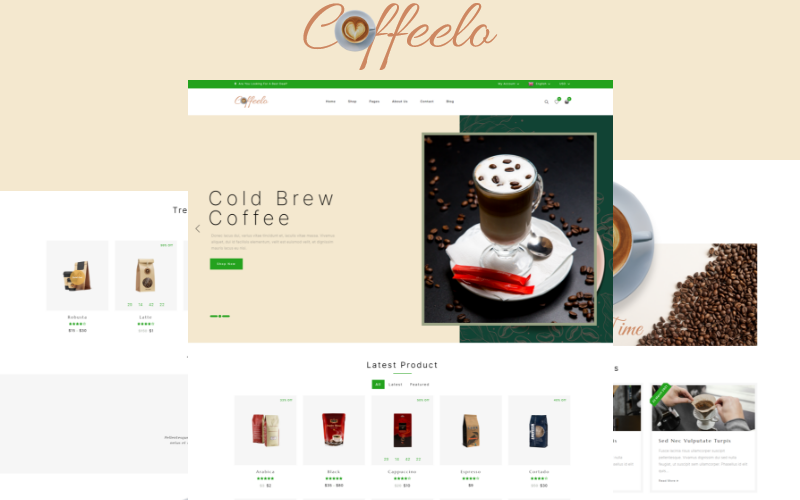 Coffeelo – 咖啡咖啡馆多用途的Woocommerce主题