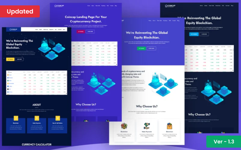 Coincap – 加密货币ICO着陆页WordPress主题