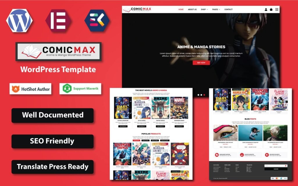 Comic Max – Anime & Manga Stories 是一个用于WordPress的主题，专门设计用于展示动漫和漫画故事。