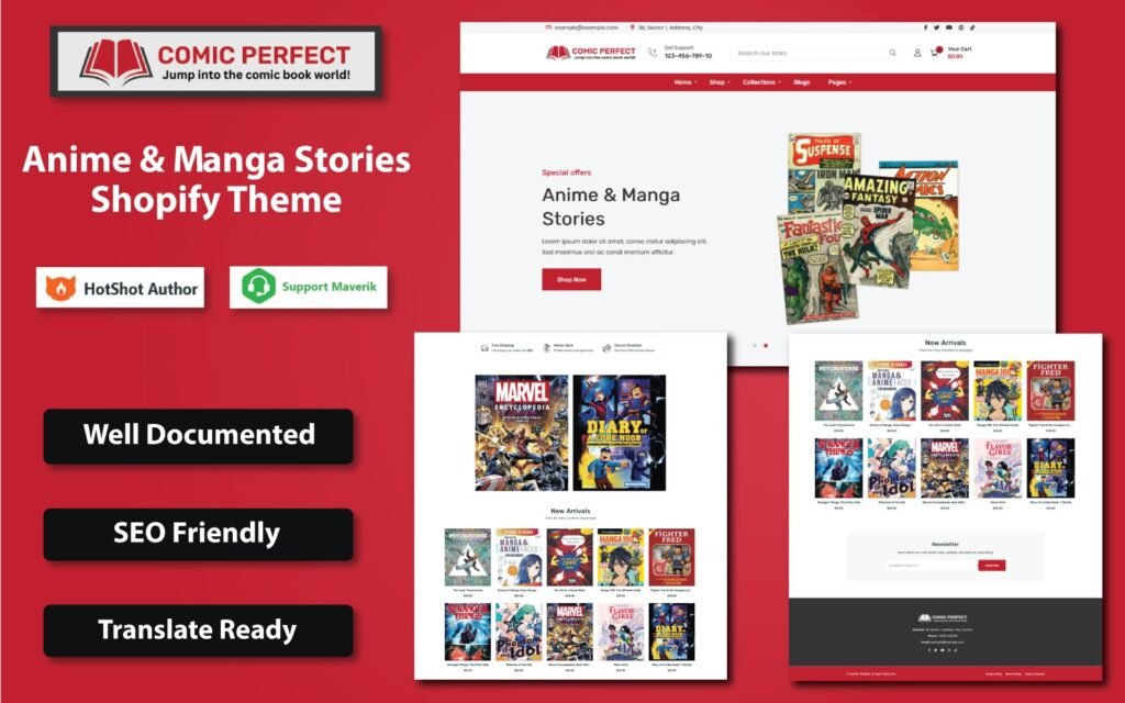 Comic Perfect – 动漫和漫画故事多功能Shopify主题