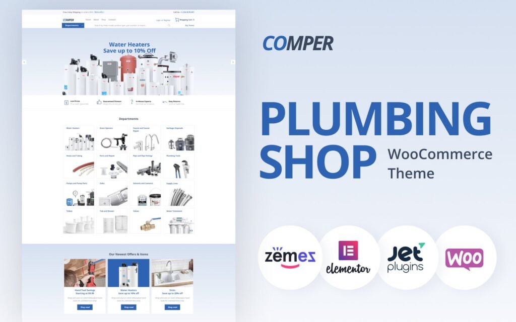 Comper – 水暖电子商务经典Elementor WooCommerce主题