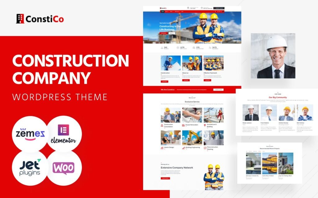 Constico – 建筑WordPress主题，基于Elementor
