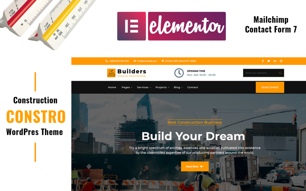 Constro是一个建筑WordPress Elementor主题