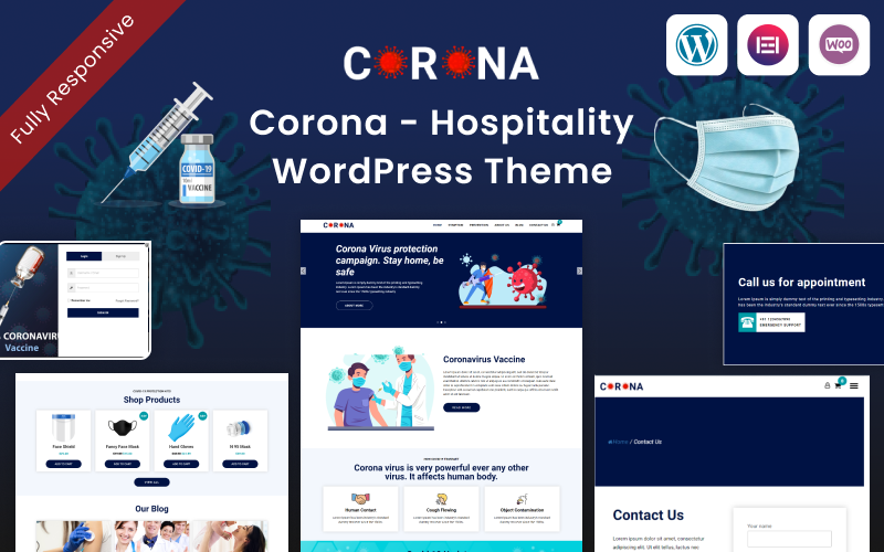 Corona是一款酒店行业的WordPress主题。