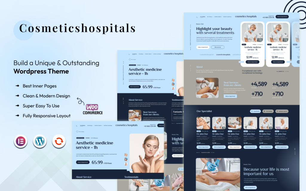 Cosmetics Hospitals – 现代化医院WordPress模板