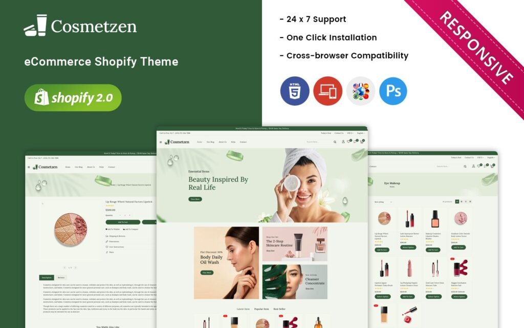 Cosmetzen – 美容和化妆品响应式Shopify主题